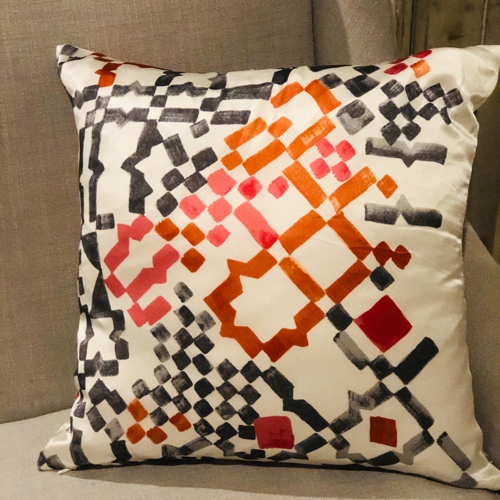 West Elm multicolored Silk Pillow cover
